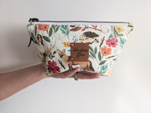 Load image into Gallery viewer, Boxed Zipper Pouch || Fully-Lined || With or Without Pockets || Whimsical Watercolor Woodland Design