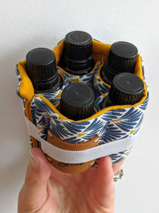 Homeopathy Essential Oil/Globuli Roll || 5 Pocket Travel Organizer || Art Deco Indigo Design