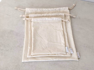 Muslin Cotton Eco Drawstring Shopping Bags || Set of 3 || Produce Grains Bulk