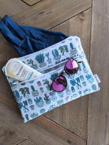 Oilcloth Bikini Bag || Swimsuit Wet Bag || Travel Beach Pouch