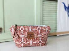 Load image into Gallery viewer, Boxed Zipper Pouch || Fully-Lined || With or Without Pockets || Rust Medallion Design