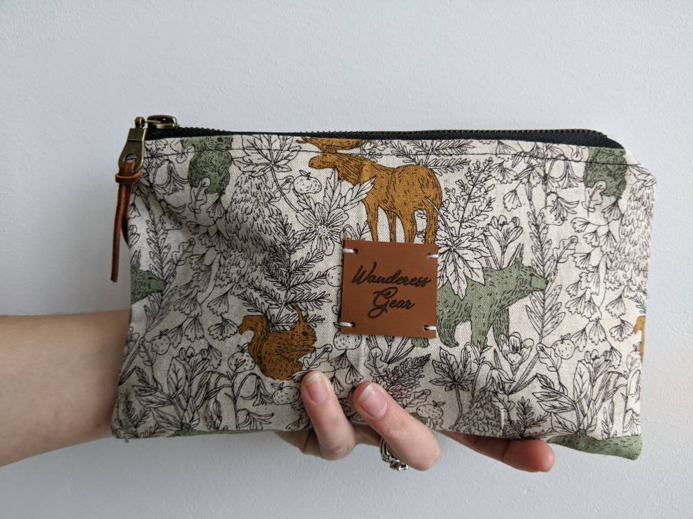 Catch-All Fully-Lined Zipper Pouch || Purse Organizer || Northwoods Natural Design