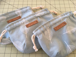 Catch-All Fully-Lined Zipper Pouch || Purse Organizer || Banana Leaf/Apricot Design