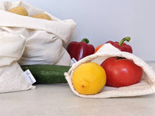 Load image into Gallery viewer, Muslin Cotton Eco Drawstring Shopping Bags || Set of 3 || Produce Grains Bulk